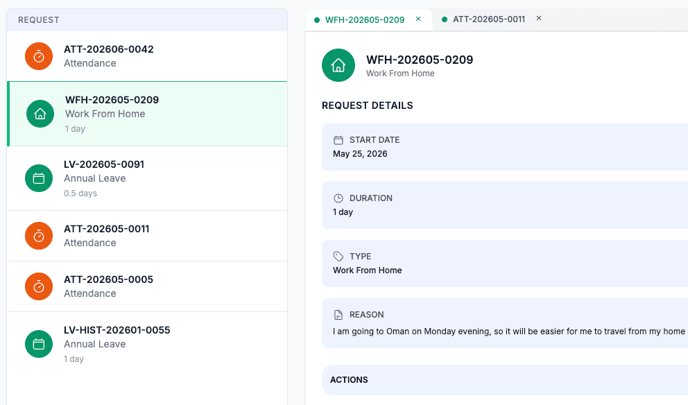 One place for leave, WFH, and shift-swap requests